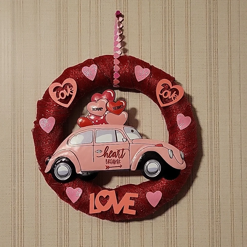 HAND CRAFTED WREATH VALENTINE'S LOVE BUG #2
